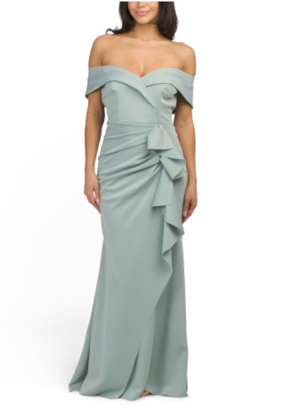 Xscape Women's Off The Shoulder Sage Mother of the Bride/Groom Gown ~ size 12